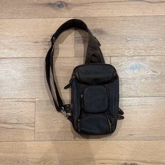Men's Brown Leather Crossbody Bag